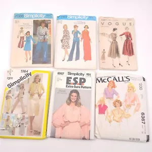 6 patrones de costura de colección para mujer talla 14 Vogue McCall's simplicity vestidos camisas - Imagen 1 de 10
