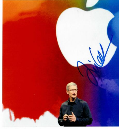 « Apple Inc » Tim Cook photo couleur 10 x 8 signée à la main COA