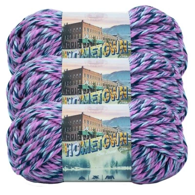 (3 Pack) Lion Brand Yarn 135-234G Hometown Bulky Yarn, Jacksonville Taffy
