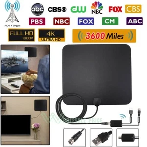 100% NEW TV Antenna Newest 4k 1080p HDTV Indoor Digital Amplified Up 3600Miles - Picture 1 of 13