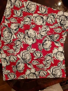 4 Laura Ashley Reversible Place Mats Black Red Abstract - White Dot Excellent - Picture 1 of 7