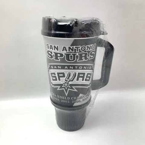 NBA San Antonio Spurs Basketball Black Mug Tumbler World Champions Sealed Cover