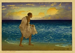 Hawaiian Fisherman By Charles Bartlett - Quality Matte Print - FRAME ME - Picture 1 of 2