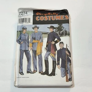Simplicity 7274 Mens Civil War Costume Jacket Pants Pattern Chest 30-48 *Uncut* - Picture 1 of 2