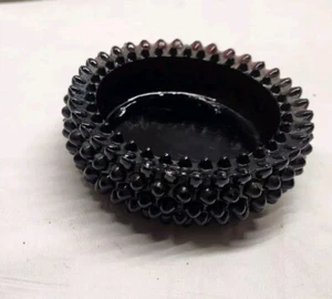 Fenton Dark Purple Amethyst Hobnail Glass Ashtray - Picture 1 of 10