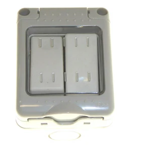 Waterproof Weatherproof Exterior Switch 2 Gang 2 Way Single IP55 Soft Membrane - Picture 1 of 6