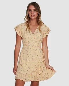 Billabong Pretty Moon NEW Wrap Dress Mellow Yellow Women's Size 14 RRP $89.99 - Bild 1 von 12