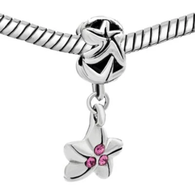 PULSERA PUGSTER ROSA CIRCONITA CÚBICA ESTRELLA DE MAR ENCANTO ¡CUENTAS Y BOLSA COLGANTE! Foto 1 de 2