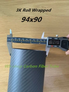 2.0wall 3k Carbon Fiber Tube ID 90mm x OD 94mm Length 500mm Roll Wrapped 94*90 - Picture 1 of 5
