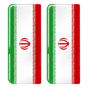 2x Insignias de placa numerada de gel bandera completa de Irán 111x45 mm - Imagen 1 de 1