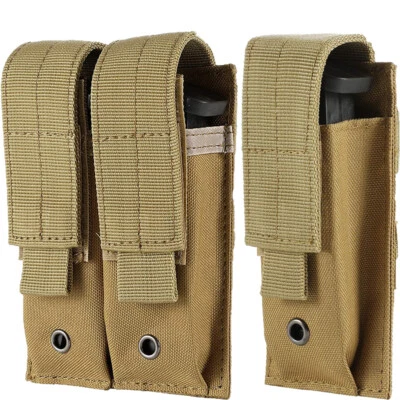 Tactical Single/Double Pistol Mag Pouch MOLLE Magazine Pouch for Glock M1911 92F - Image 1 of 4
