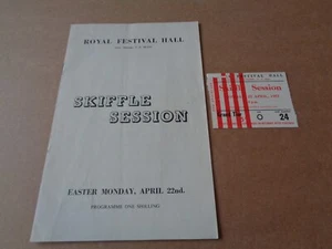 Johnny Duncan/Chas McDevitt 1957 Royal Festival Hall Programme + Ticket - Imagen 1 de 3