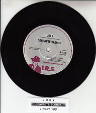 CONCRETE BLONDE  Joey  7" 45 rpm vinyl record + juke box title strip 
