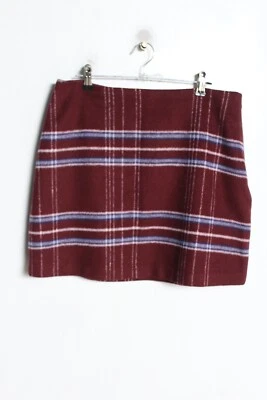 Avenue Womens Check Knitted Skirt - Red - Size 12 (H36) - Image 1 of 3