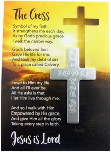 God Loves You Metal Pocket Cross with Holy Card Gift Set, 10 of Each - Picture 1 of 12