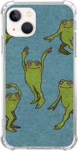 Süße Hippie Trippy Frosch Handyhülle für iPhone 15, Indie Frösche Tanz Cover  - Bild 1 von 5