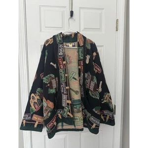 Vintage Its Outta the Bag Unge Potch Ket Tapestry Womens XL Jacket Realtor  - Picture 1 of 6