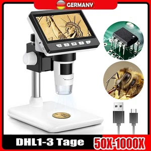 LCD Digital Mikroskop 1000X 4,3 Zoll 1080P USB LED Digitalmikroskop 8 LED NEU - Bild 1 von 16