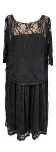 Kiyonna Women 4 Black Lace Short Sleeve Cocktail Sheath Dress F - Picture 1 of 9