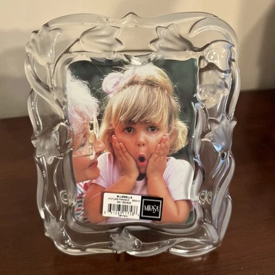 Bluebells  Beautiful Mikasa Glass 8" Picture Frame New - No Box - Image 1 of 4