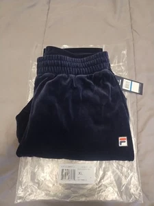 Fila Navy Blue O-Fit Velour Fnvy/Gard/Fred Velour Track Pants Size XL - Picture 1 of 9