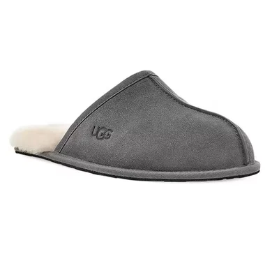 限量库存 UGG 男式 Scuff 麂皮拖鞋 - 深灰色 全新带盒 — 第 1/4 张图片