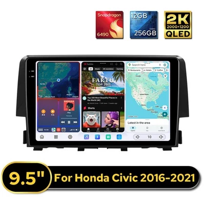 JOYING 9 Inch 2K Android Auto Head Unit for 2016-2021 Honda Civic - Image 1 of 4