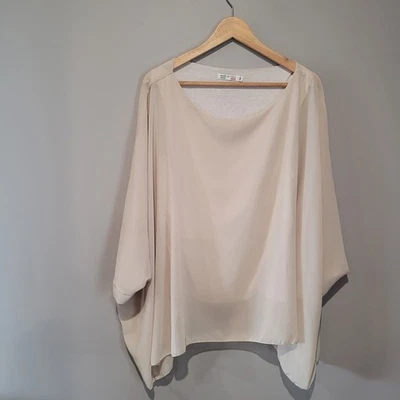 Made in Italy Tunic Top Women’s Medium Beige Lagenlook Boho  - Image 1 of 4