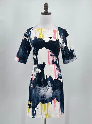 Vestido recto manga corta estampado abstracto multicolor Kate Spade Saturday talla 4 Foto 1 de 4