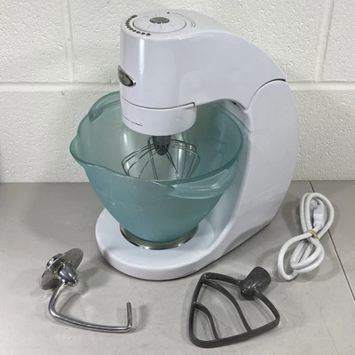 Jenn-Air Attrezzi Stand Mixer, White w/Aqua Bowl - Model# JSM900XAAW - Image 1 of 4