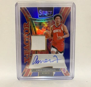 Parche Panini Select Houston Rockets 2024-25 Amén Thompson automático azul Prizm #/49 - Imagen 1 de 2