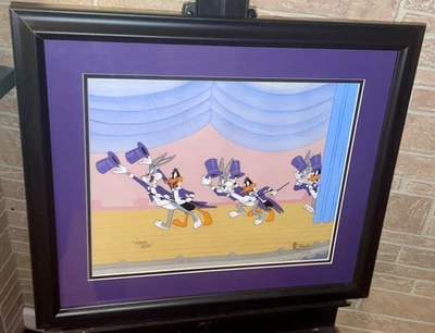 Warner Bros Cel Bugs Bunny Daffy Duck Show Stoppers Signed Virgil Ross - Image 1 of 4