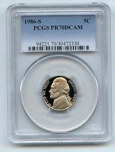 1986 S 5C Jefferson Nickel Proof PCGS PR70DCAM - Picture 1 of 1