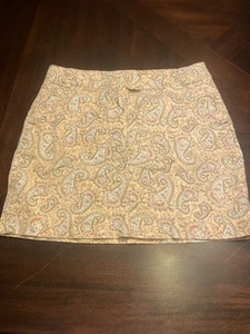 Tommy Hilfiger Peach Paisley Skirt Size 2 - Picture 1 of 5