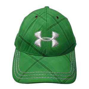 Under Armour HeatGear Fitted Hat Green Large Embroidered Logo Plaid - Picture 1 of 8