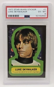 1977 Star Wars Sticker Luke Skywalker #1 PSA EX-MT 6 - Picture 1 of 2