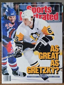 SPORTS ILLUSTRATED FEBRUARY 6, 1989 MARIO LEMIEUX PENGUINS 1ST COVER NO LABEL - Picture 1 of 1