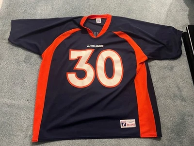 Винтажная редкая футболка 90-х Террелла Дэвиса 30 Denver Broncos NFL XXL логотип 7 - Изображение 1 из 4