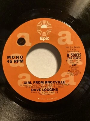Dave Loggins Girl From Knoxville Stereo/Mono VG+ 8-50035 Epic PROMO PET RESCUE - Image 1 of 2