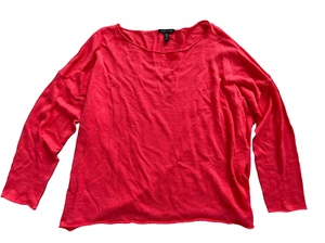 Top coralino mezcla algodón lino Eileen Fisher (XL) - Imagen 1 de 2