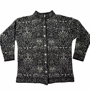 Cardigan lana collezione Avoca grigio nero bottoni argento - Foto 1 di 11