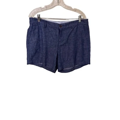 Old Navy Womens  Linen Blend Everyday Shorts Size 12 Blue Beachy Boho Lagenlook - Image 1 of 4
