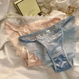 1/5 Pack Lot Womens Sheer Lace Panties Satin String Underwear Lingeries Vintage - Picture 1 of 29