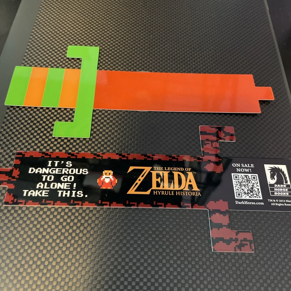 2 LOT Legend of Zelda Hyrule Historia - Sword Bookmark Promo Nintendo NES 8-bit - Image 1 of 1