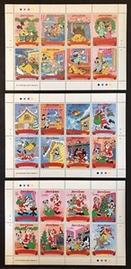 JUEGO DE 3 HOJAS DE SELLOS DE SIERRA LEONA DISNEY LA NOCHE ANTES DE NAVIDAD 1990 MNH - Imagen 1 de 4