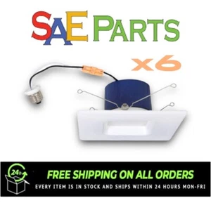 Sylvania 74930 5”/6” 13W, E26 Medium Base, 4000K Square Downlight Kit (6-Pack) - Picture 1 of 2