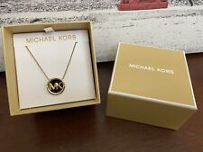 Michael Kors Stainless Steel MK Pendant Necklace (Gold Tone) New With Tag $100