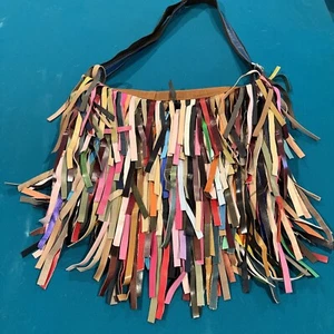 Mujeres Multicolor Bolso de Mano Bolso de Hombro Flecos Imitación Cuero Boho Hippy Patchwork - Imagen 1 de 8