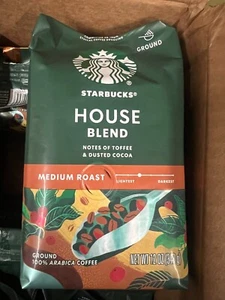 6 pack STARBUCKS Medium Roast House Blend Coffee Ground 12oz Check BB - Picture 1 of 2