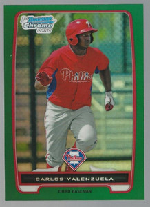 2012 (PHILLIES) Bowman Chrome Prospects Green Refractors #BCP 165 Valenzuela